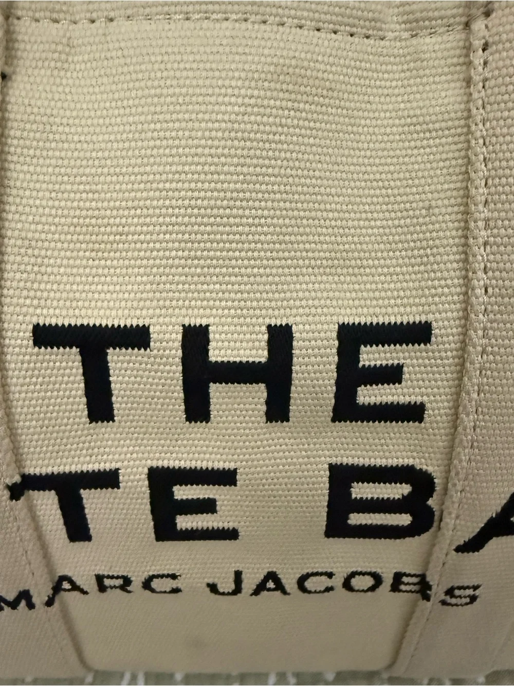 Marc Jacobs Beige Canvas 'The Tote Bag' with Black Accents